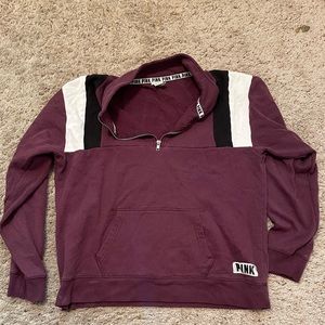 Victoria Secret Pink Maroon Half Zip